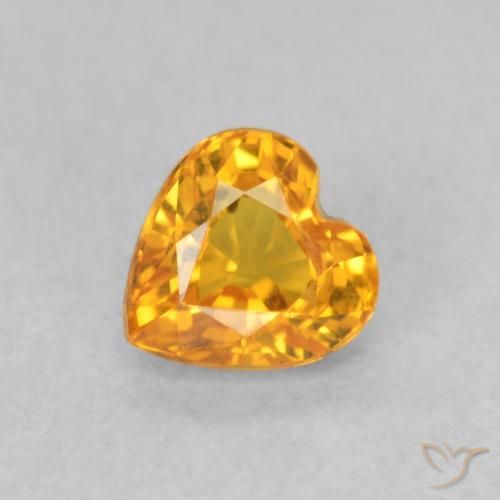 0.55ct Natural Naranja albaricoque Zafiro, Corazón, VVS-VS