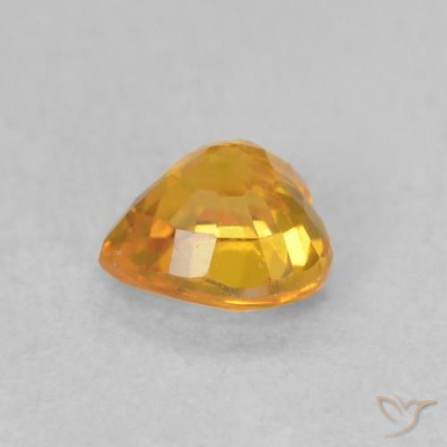Zafiro Naranja albaricoque natural de 0.55 ct, Corazón, VVS-VS