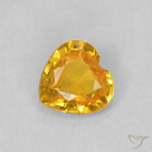 0.39ct Natural Dorado claro Zafiro, Corazón, VVS-VS