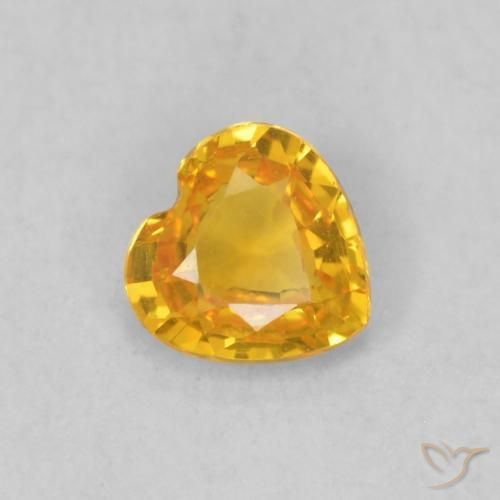 Zafiro Dorado claro natural de 0.39 ct, Corazón, VVS-VS