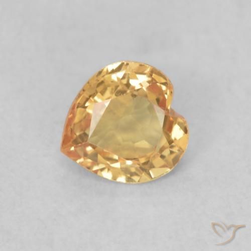 Zafiro Dorado natural de 0.41 ct, Corazón, VVS-VS