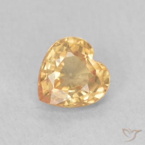 Zafiro Dorado natural de 0.44 ct, Corazón, VVS-VS