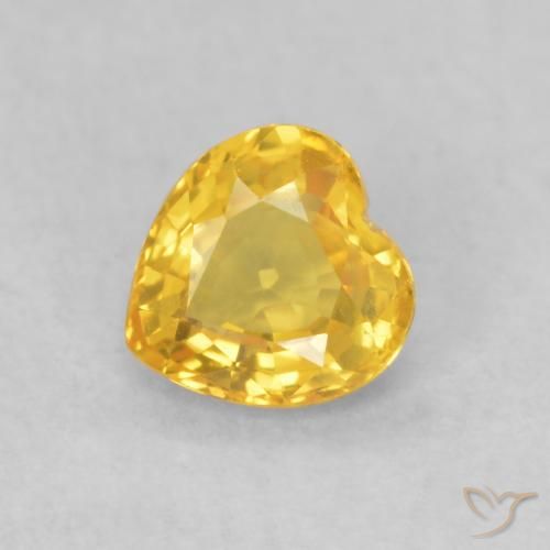 0.44ct Natural Dorado medio Zafiro, Corazón, VVS-VS