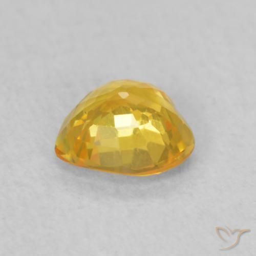Zafiro Dorado medio natural de 0.44 ct, Corazón, VVS-VS