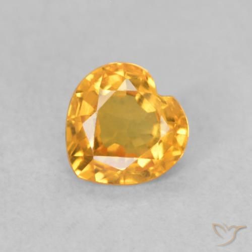 0.40ct Natural Dorado naranja Zafiro, Corazón, VVS-VS