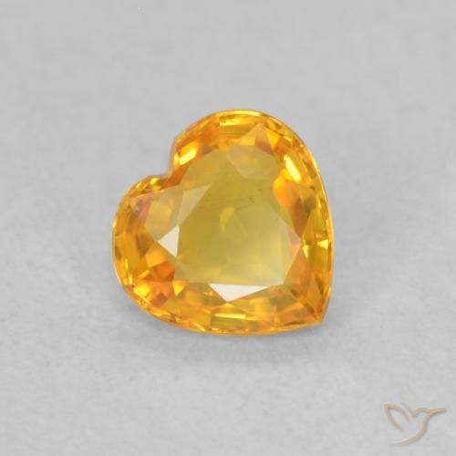 0.40ct Natural Dorado naranja Zafiro, Corazón, VVS-VS