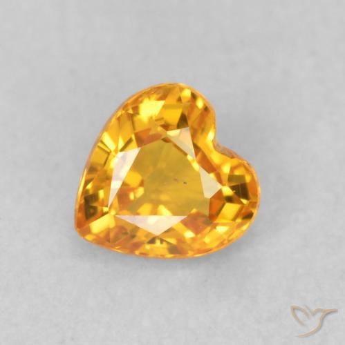 0.48ct Natural Dorado naranja Zafiro, Corazón, VS
