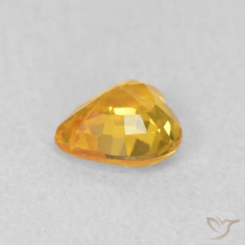 Zafiro Naranja dorado natural de 0.43 ct, Corazón, VS
