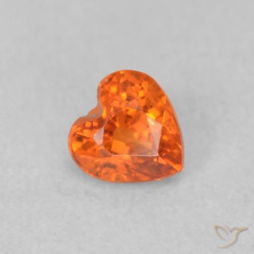 0.36ct Natural Ámbar naranja Zafiro, Corazón, VS
