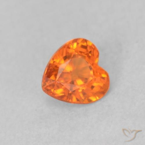 0.39ct Natural Naranja fuego Zafiro, Corazón, VS