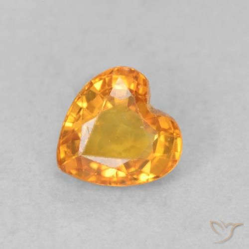 0.39ct Natural Naranja albaricoque Zafiro, Corazón, VS