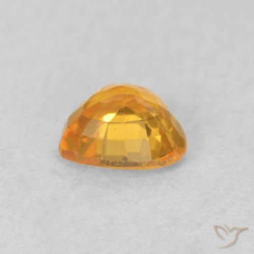 Zafiro Naranja albaricoque natural de 0.39 ct, Corazón, VS