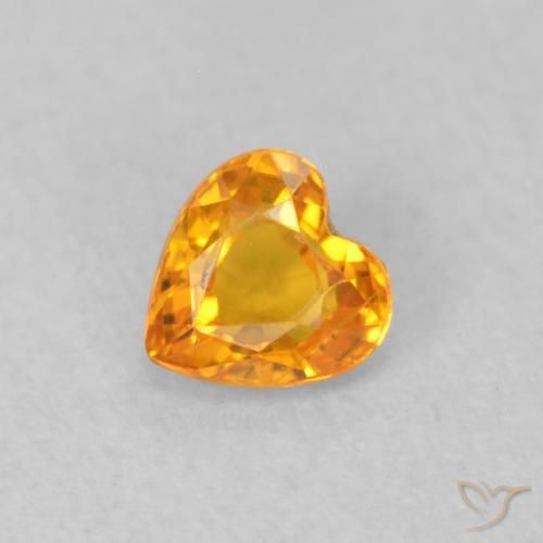 0.35ct Natural Naranja albaricoque Zafiro, Corazón, VS