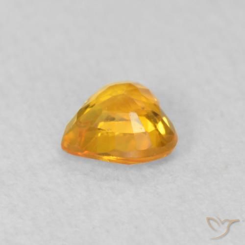 Zafiro Naranja albaricoque natural de 0.35 ct, Corazón, VS