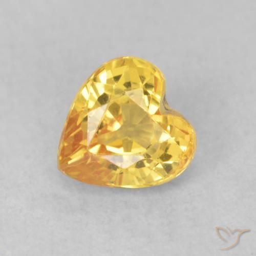 0.62ct Natural Dorado Zafiro, Corazón, VS