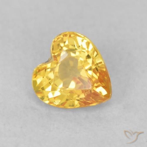 Zafiro Dorado natural de 0.62 ct, Corazón, VS