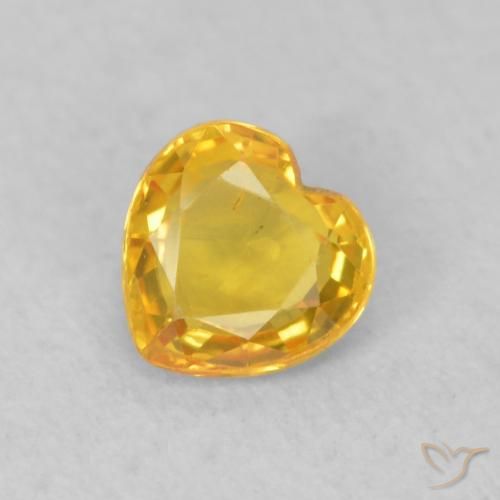 0.46ct Natural Naranja dorado Zafiro, Corazón, VS