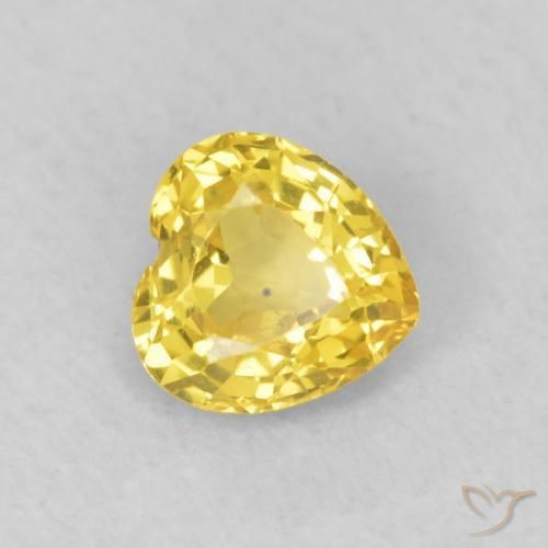 Zafiro Amarillo medio natural de 0.48 ct, Corazón, VS