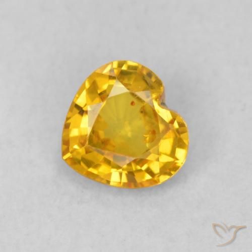 0.41ct Natural Dorado Zafiro, Corazón, VS