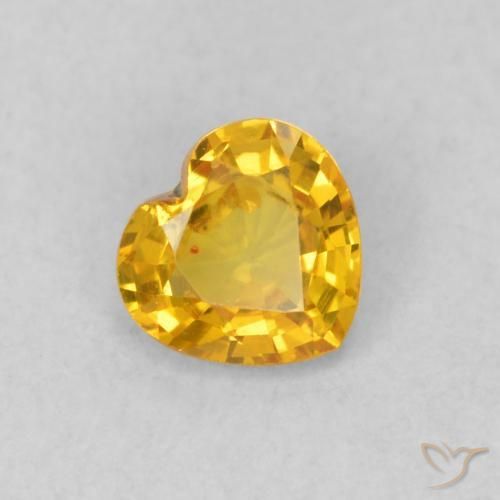 Zafiro Dorado natural de 0.41 ct, Corazón, VS