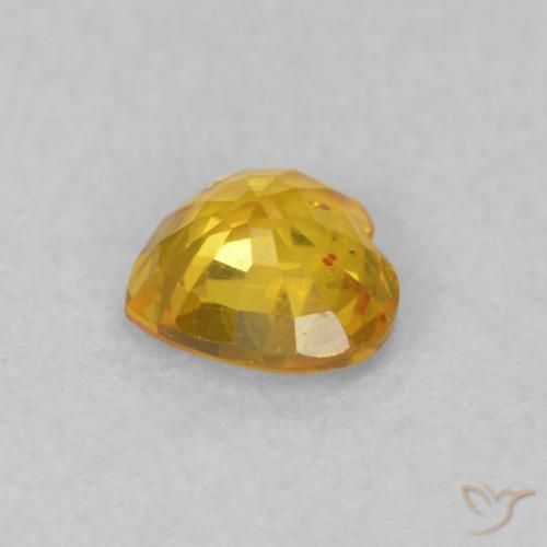 Zafiro Dorado natural de 0.41 ct, Corazón, VS