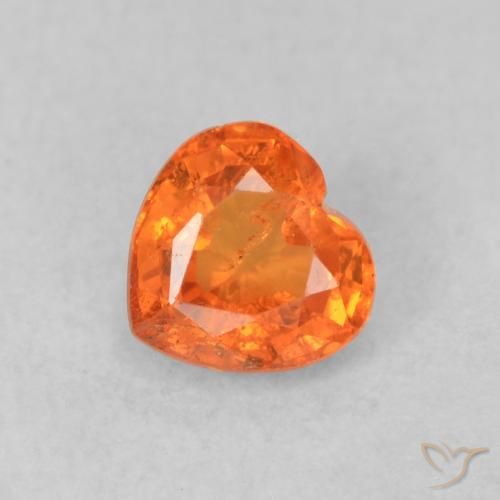 0.48ct Natural Naranja fuego Zafiro, Corazón, VS