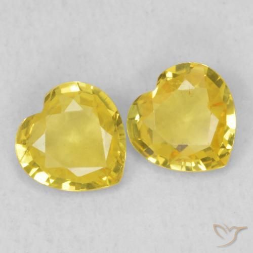 0.66ctw Natural Amarillo-dorado claro Zafiro, Corazón, VS