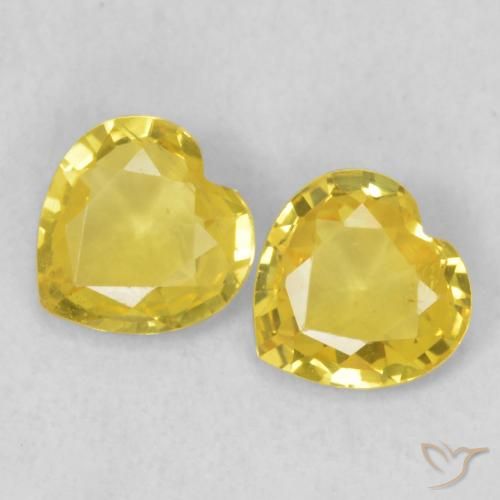 Gemas de Zafiro Amarillo-dorado claro natural de 0.66 ct, Corazón, VS