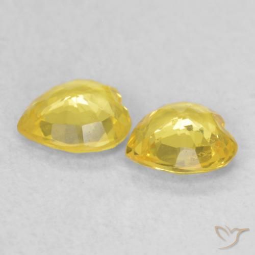 Gemas de Zafiro Amarillo-dorado claro natural de 0.66 ct, Corazón, VS