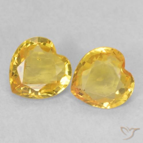 0.84ctw Natural Dorado Zafiro, Corazón, VS