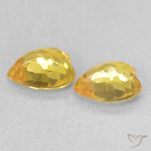 Gemas de Zafiro Dorado natural de 0.84 ct, Corazón, VS
