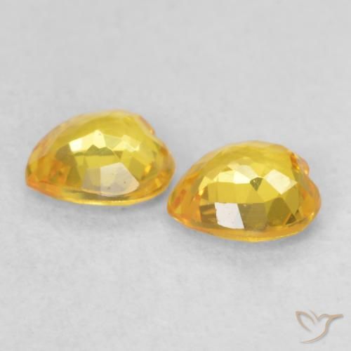 Gemas de Zafiro Dorado natural de 0.78 ct, Corazón, VS