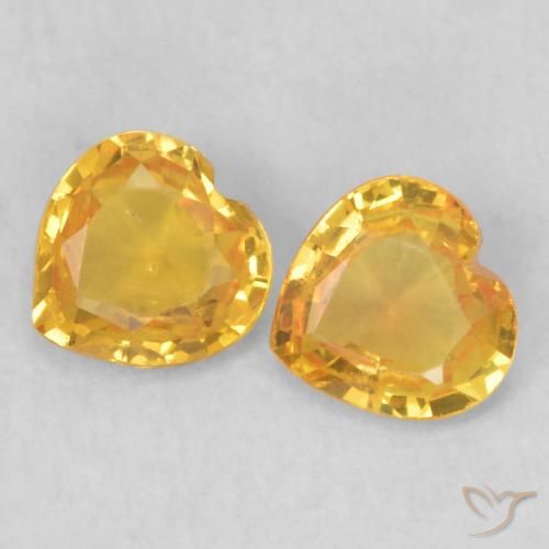 0.70ctw Natural Naranja dorado Zafiro, Corazón, VS