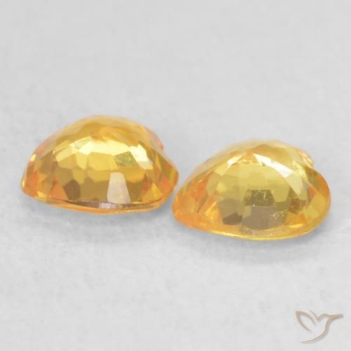 Gemas de Zafiro Naranja dorado natural de 0.70 ct, Corazón, VS