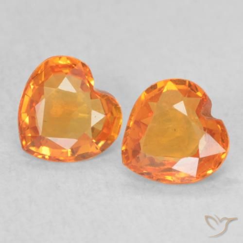 0.76ctw Natural Naranja claro Zafiro, Corazón, VVS-VS