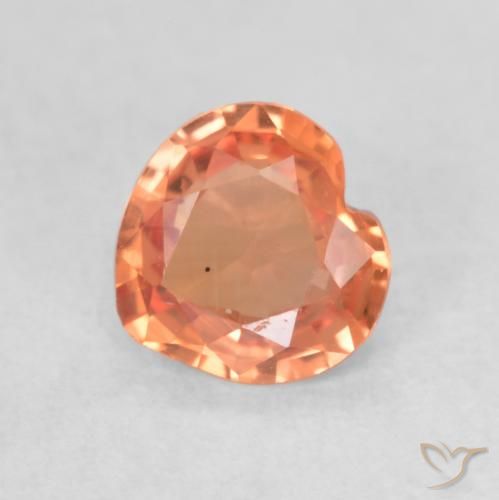 0.41ct Natural Rojo naranja claro Zafiro, Corazón, VVS