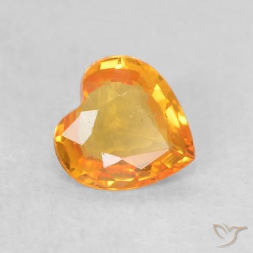 Zafiro Oro natural de 0.41 ct, Corazón, VVS-VS