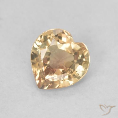 0.39ct Natural Dorado Zafiro, Corazón, VVS-VS