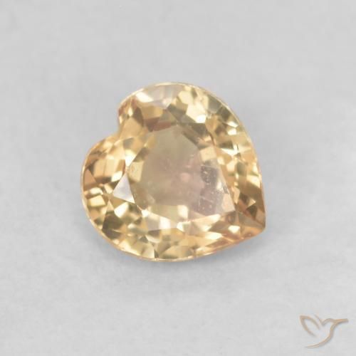 Zafiro Dorado natural de 0.39 ct, Corazón, VVS-VS