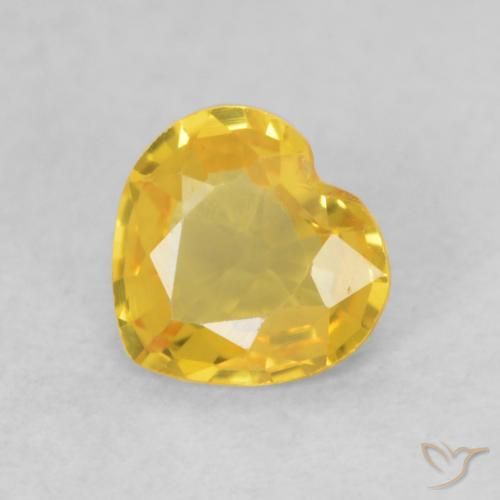 0.39ct Natural Naranja dorado Zafiro, Corazón, VVS-VS