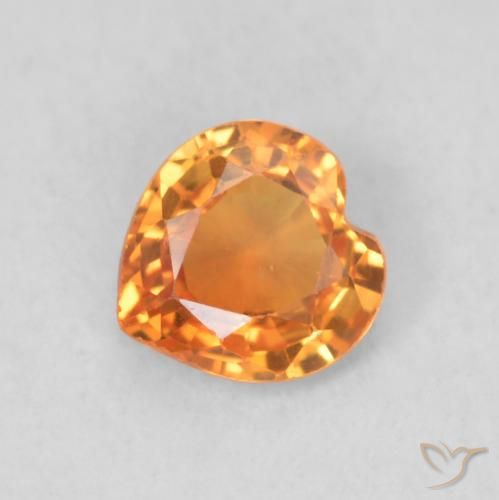 0.40ct Natural Naranja medio Zafiro, Corazón, VVS-VS
