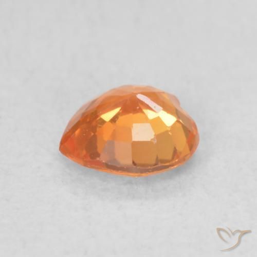 Zafiro Naranja medio natural de 0.40 ct, Corazón, VVS-VS