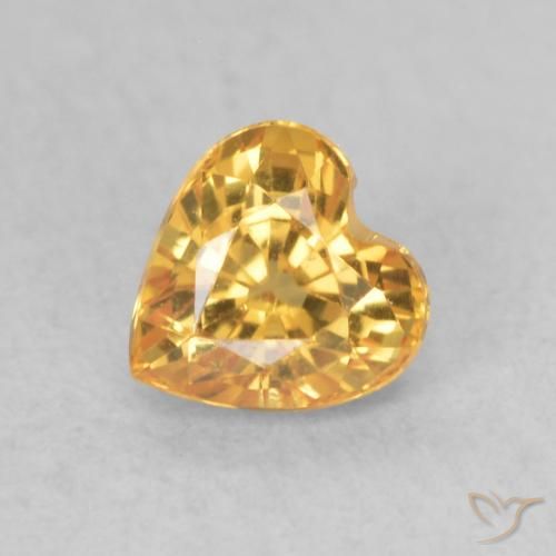 0.53ct Natural Dorado naranja Zafiro, Corazón, VVS-VS