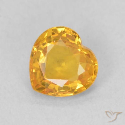 0.45ct Natural Dorado medio Zafiro, Corazón, VS
