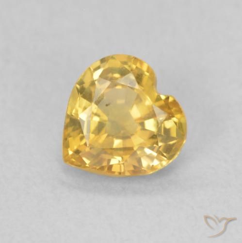 0.39ct Natural Dorado Zafiro, Corazón, VS