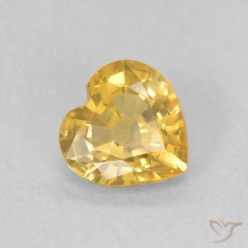 Zafiro Dorado natural de 0.39 ct, Corazón, VS