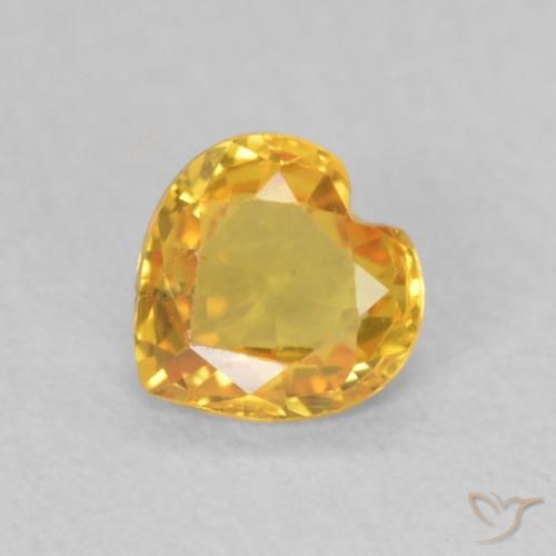 0.38ct Natural Dorado Zafiro, Corazón, VS