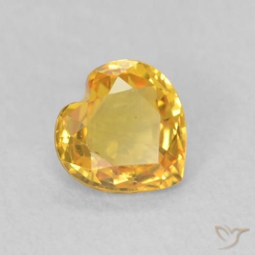 Zafiro Dorado natural de 0.38 ct, Corazón, VS