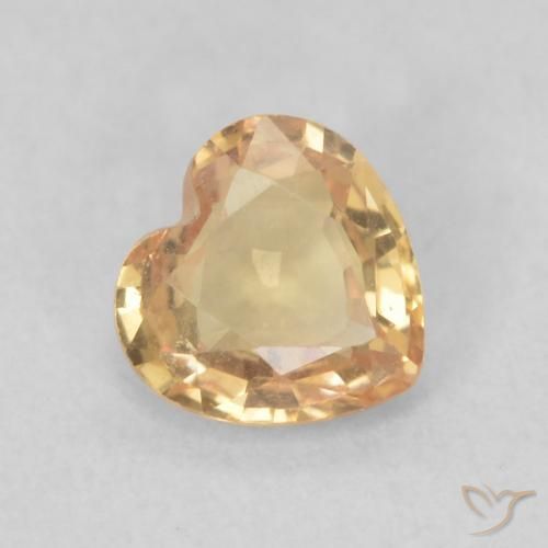 0.48ct Natural Dorado durazno claro Zafiro, Corazón, VS
