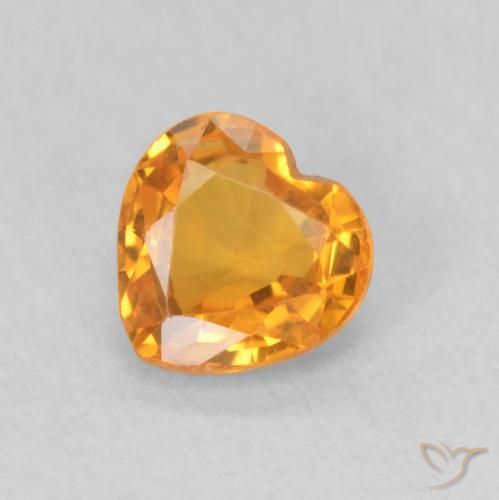 0.44ct Natural Oro Zafiro, Corazón, VS